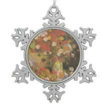 コーンフラワー付き花瓶&ポピー、牡丹&キサンク