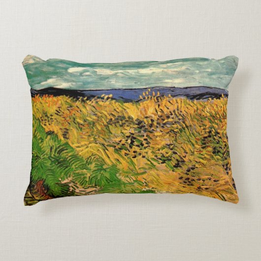 コーンフラワー咲く麦畑(Vincent van Gogh) アクセントクッション (正面)