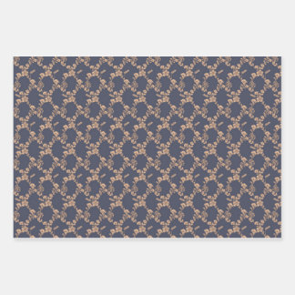 コーンフラワー格子包み紙 ラッピングペーパーシート