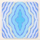 コーンフラワー無料カラーシャビーシックデザイン スクエアペーパーコースター (正面)