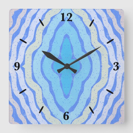 コーンフラワー無料カラーシャビーシックデザイン スクエア壁時計 (正面)