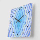 コーンフラワー無料カラーシャビーシックデザイン スクエア壁時計 (傾斜)