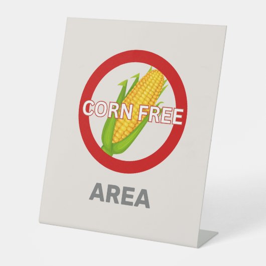 コーンフリーエリア食カスタマイズ品アレルギー警告 台座サイン (正面)