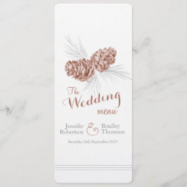 コーンブラウンの冬の結婚式のディナーメニュー メニュー