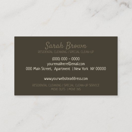 コーンブルーム清掃清掃清掃清掃清掃員 名刺 (裏面)