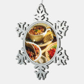 コーンブレッドでチリ スノーフレークピューターオーナメント (右)