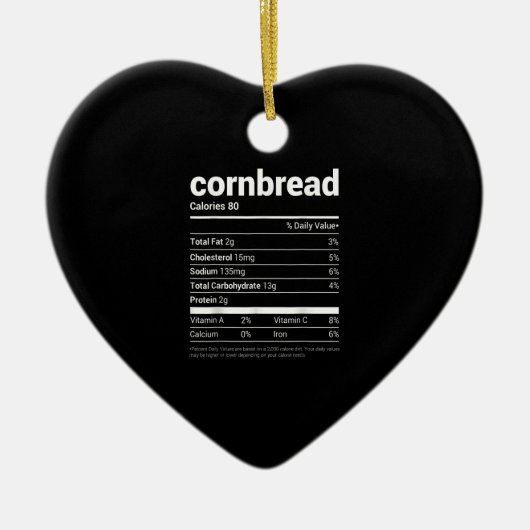 コーンブレッド栄養ファクトTeeファミリーマッチングチャ セラミックオーナメント (正面)