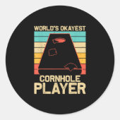 コーンホーおもしろいルギフト豆バッグトスゲームプレーヤー ラウンドシール (正面)