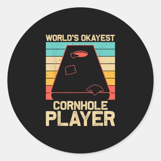 コーンホーおもしろいルギフト豆バッグトスゲームプレーヤー ラウンドシール (正面)