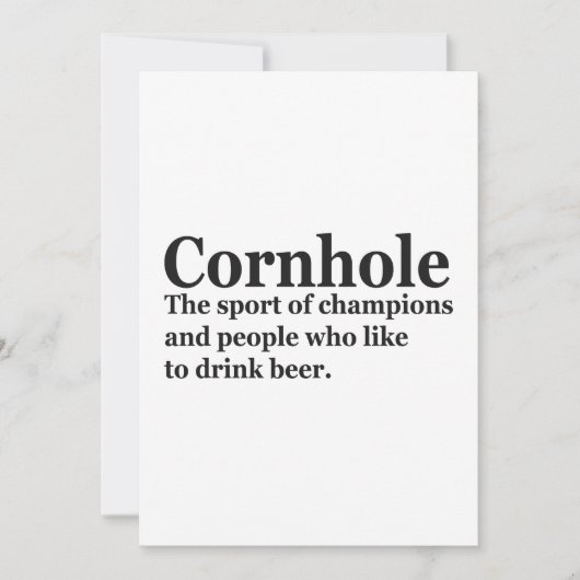 コーンホーおもしろいル定義コーンホールゲームスポーツギフト 招待状 (正面)