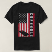 コーンホーカッコいいルアートメンズウィメンズアメリカンフラッグコーンホール Tシャツ (デザイン正面)