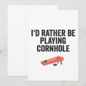 コーンホールで遊んでいたい 面白いスポーツギフト 招待状 (正面/裏面)