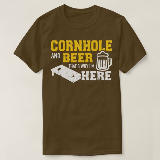 コーンホールとビールの理由I here 1 Tシャツ (デザイン正面)