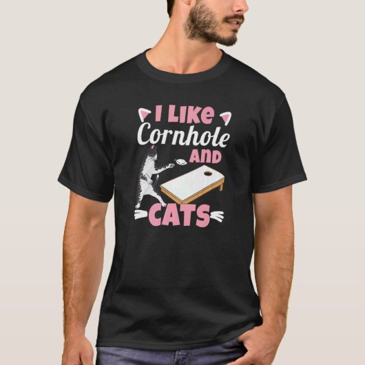 コーンホールと猫が好き Tシャツ (正面)