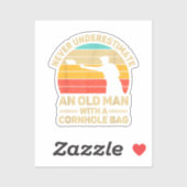 コーンホールのバッグを持つ老人を決して過小評価しない シール (シート)