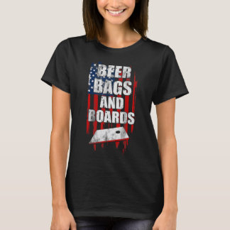 コーンホールアメリカ国旗の独立ビールバッグとボード Tシャツ
