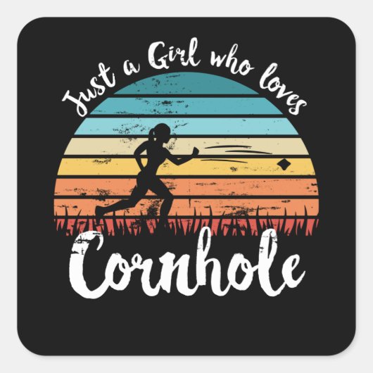 コーンホールギフトママを愛する女の子 スクエアシール (正面)