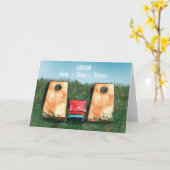 コーンホールゲーム誕生日エイムトススコア カード (黄色い花)