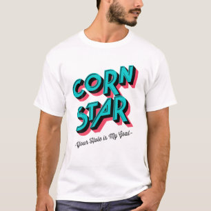 コーンホールコーンスターあなたの穴は私のゴールおもしろいコーン Tシャツ