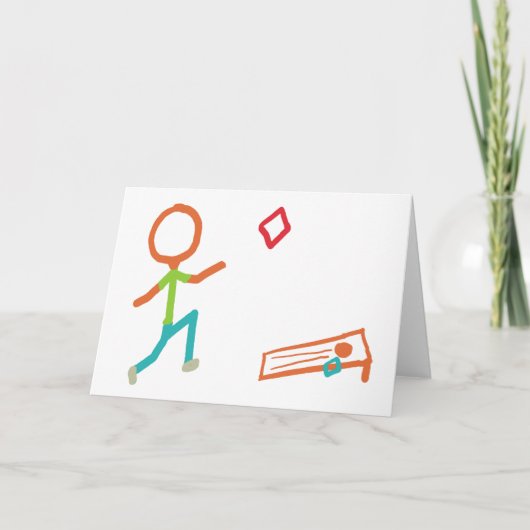 コーンホールスティックマン サンキューカード (正面)