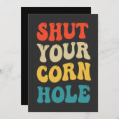 コーンホールスポーツおもしろいレトロギフトを閉じる 招待状 (正面/裏面)