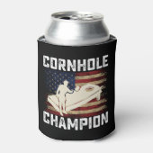 コーンホールチャンピオンアメリカ国旗7月4日 缶クーラー (缶正面)