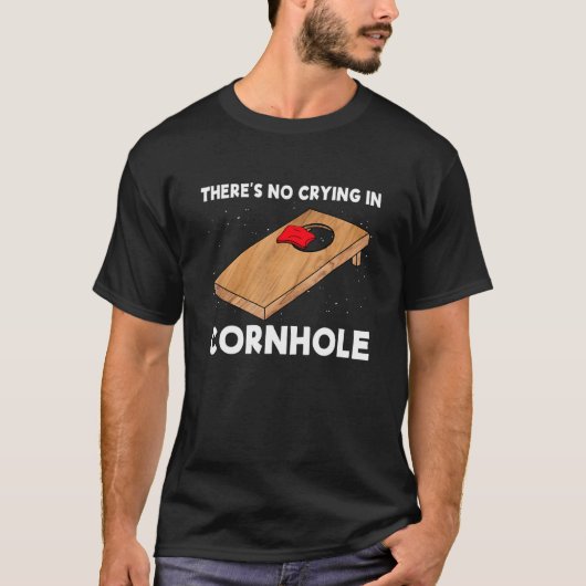 コーンホールチーム豆の泣き叫びコーンにバッグがない Tシャツ (正面)