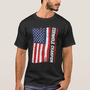 コーンホールトロフィーおもしろいチャンピオンビーンバッグコーンホールP Tシャツ