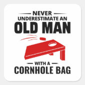 コーンホールビーンバッグトスアウトドアローンゲーおもしろいム スクエアシール (正面)