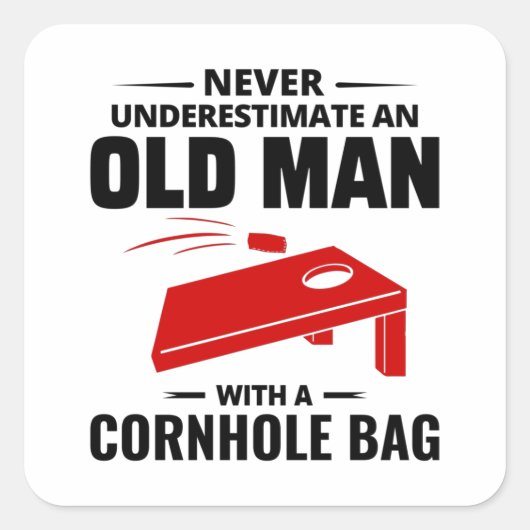 コーンホールビーンバッグトスアウトドアローンゲーおもしろいム スクエアシール (正面)