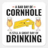 コーンホールビーンバッグトスアウトドアローンゲーおもしろいム スクエアシール (正面)