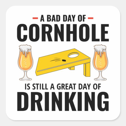 コーンホールビーンバッグトスアウトドアローンゲーおもしろいム スクエアシール (正面)