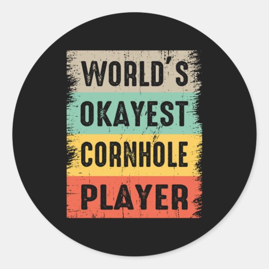 コーンホールビーンバッグトスアウトドアローンゲーおもしろいム ラウンドシール (正面)