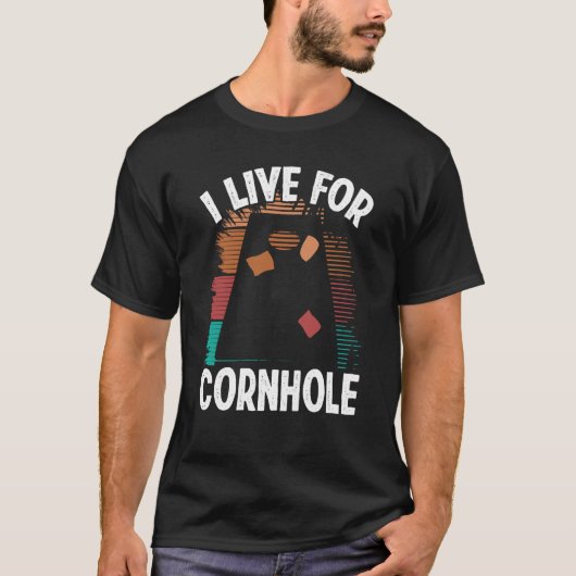 コーンホールプレーヤーコーンホールチームI live for Cornament Tシャツ (正面)