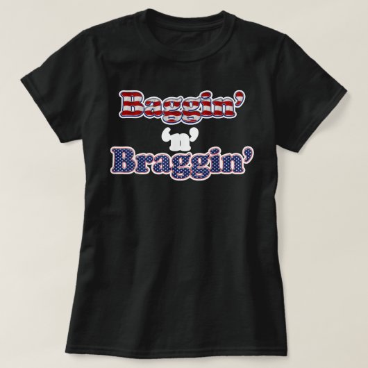 コーンホールプレーヤー用バギン'n'ブラギン'コーンホール tシャツ (デザイン正面)