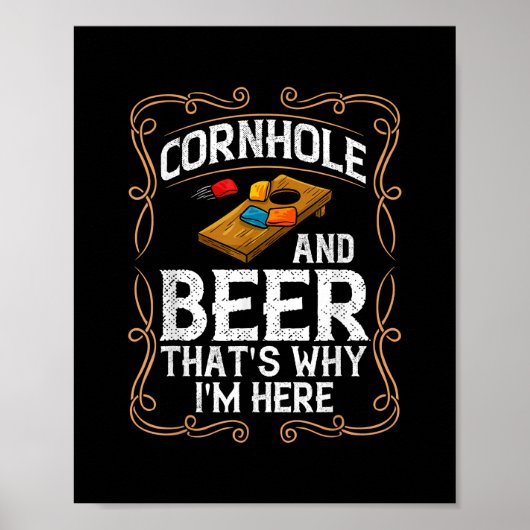 コーンホールボードゲームバッグルールプレーヤー ポスター (正面)