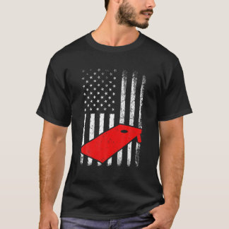コーンホール恋人レトロアメリカンフラッグコーンホール4Th Of Tシャツ