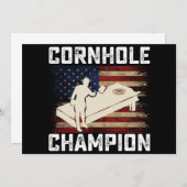 コーンホール チャンピオン アメリカ国旗 米国 7月4日 招待状 (正面/裏面)