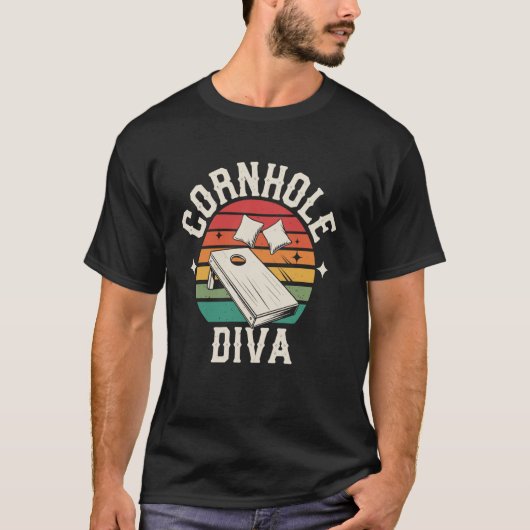 コーンホール ディーバ 面白い コーンホール プレイヤー Tシャツ (正面)