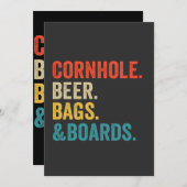コーンホール ビールバッグ＆ボード 面白い ヴィンテージ ギフト 招待状 (正面/裏面)