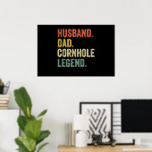 コーンホール ヴィンテージ 面白いギフト 夫 父 レジェンド ポスター (ホームオフィス)
