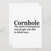 コーンホール 面白い定義 コーンホール ゲーム スポーツ ギフト 招待状 (正面/裏面)