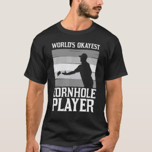 コーンホー男性へル女子豆バッグトスゲームプレーヤー Tシャツ