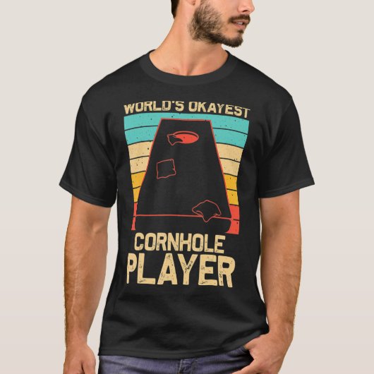 コーンホー男性へル女子豆バッグトスゲームプレーヤー Tシャツ (正面)