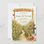コーンメイズ秋誕生日パーティー 招待状 (正面)