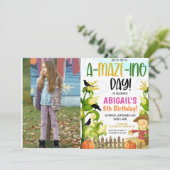 コーンメイズ誕生日パーティーの招待状 招待状 (スタンド正面)
