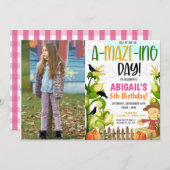 コーンメイズ誕生日パーティーの招待状 招待状 (正面/裏面)