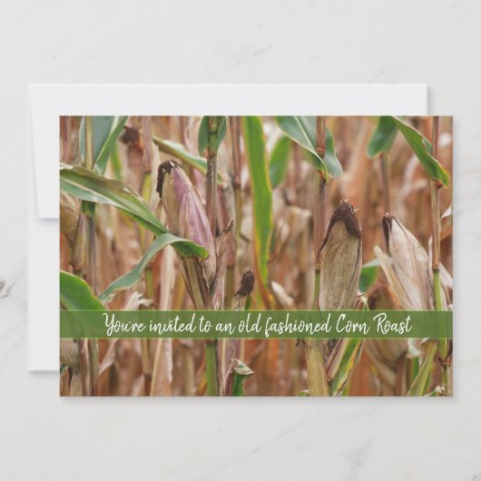 コーンロースト、トウモロコシ秋のトウモロコシの畑 招待状 (正面)