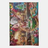 コーンワルレックスホリデーベーキング:フェスティバルクリスマス キッチンタオル (縦)