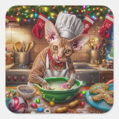 コーンワルレックスホリデーベーキング:フェスティバルクリスマス スクエアシール (正面)